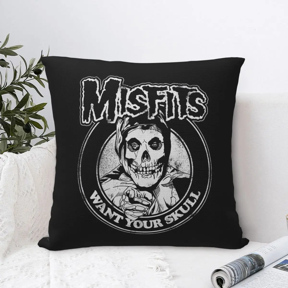 Misfits Heavy Metal Music Square Pillow Cases Cushion Covers Funny Decor Pillowcover for Home 45*45cm