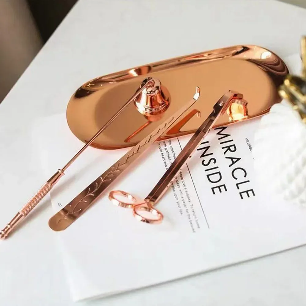 Texture Handle Candle Wick Snuffer Wick Trimmer Relief Design Wick Differ Tray Candle Care Tool Scented Candle Accessories Gifts