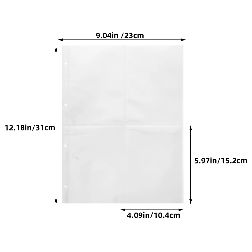 صفحات صور شفافة مقاس A4 لألبوم الصور حماية من مادة البولي بروبيلين ذات أوراق فضفاضة للصور والبطاقات البريدية وجيوب تخزين الموثق #2