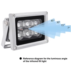 LEDレーザー赤外線暗視ライト,30-150m,6個,850nm,セキュリティカメラ用詰め替えライト