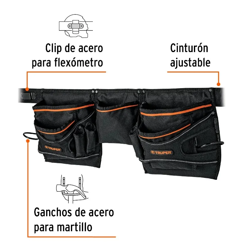 Tough Build Tool Waist Bag Carpenter Electrician Tool Bag Hammer Pliers Tape Measure Screwdriver Tool Storage Organization