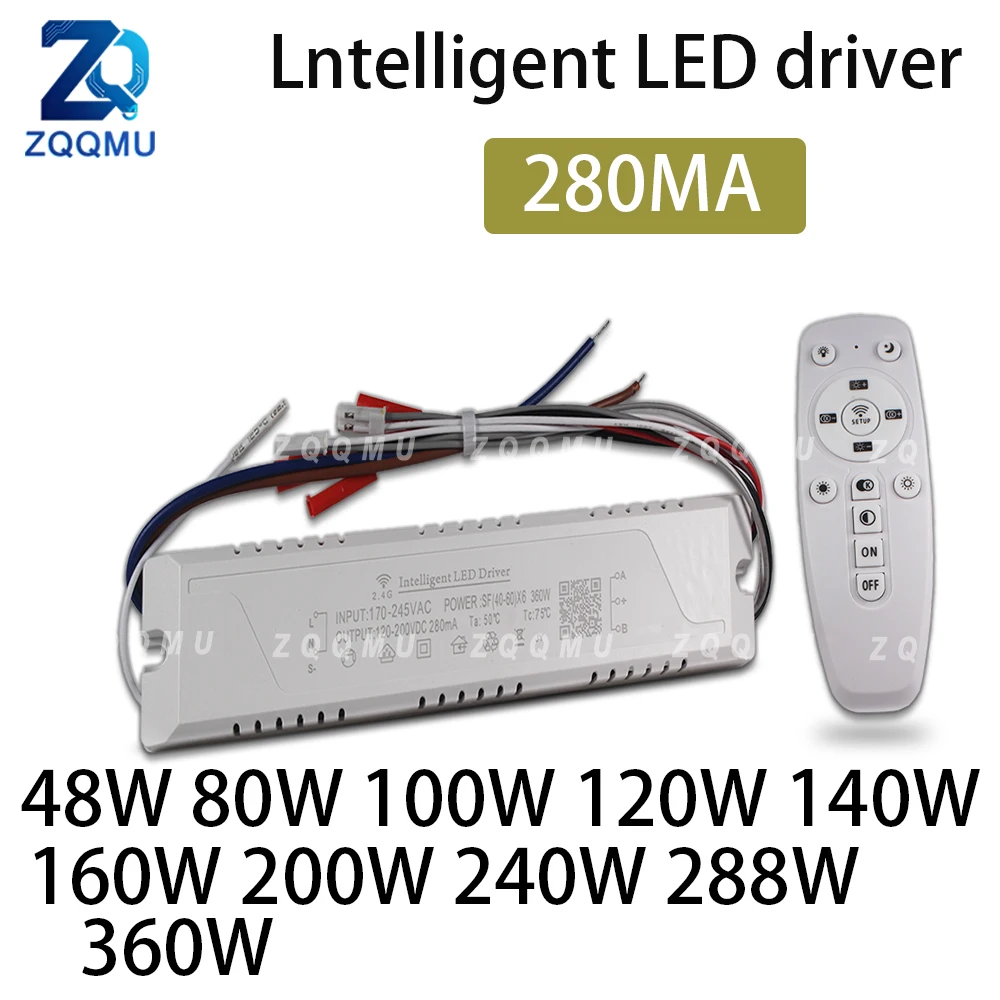 LED driver 2.4G Remote & APP Control Power Supply 48W 80W 100W 120W 140W 160W 200W 240W 288W 360W for DIY Dual Color Strip