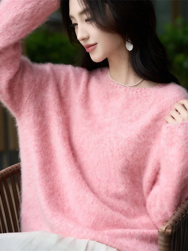 Winter Thickened Heavyweight Fleece Lined V Neck Women's Cashmere Sweater Woolen Knitted Base Layer Shirt Soft Comfortable Top