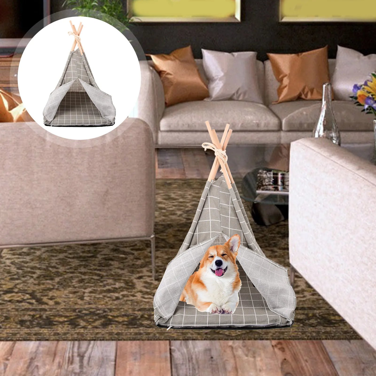 Zelt Indoor Outdoor Katzenhaus Hundeschlafnest Bequemes atmungsaktives Schlafhaus Waschbares Zelt für Katze Hund Kleines Nest