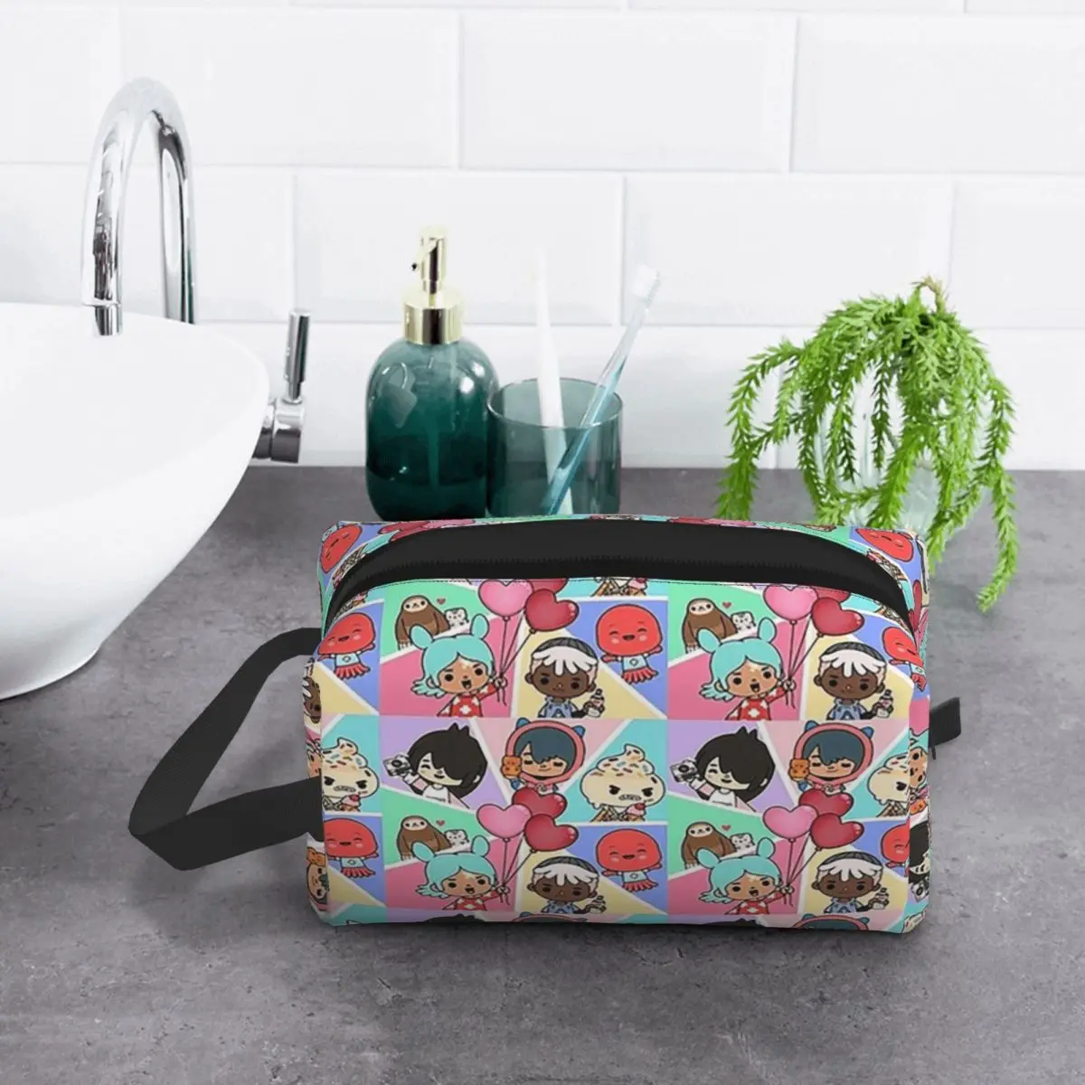 

Toca Squad Toca Boca Рюкзак Косметичка Органайзер для косметики Dopp Kit Туалетная косметичка для женщин Красота Пенал