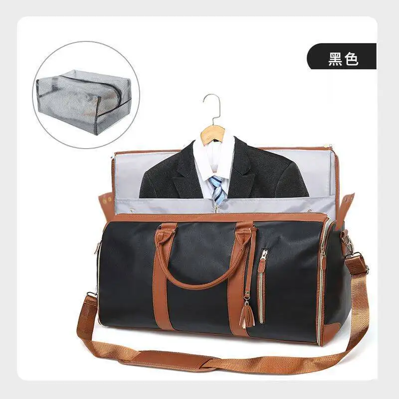 New Large Capacity Business Commuter Foldable Sports Backpack Suit Bag Large Capacity Multifunctional Leather Storage Crossbody