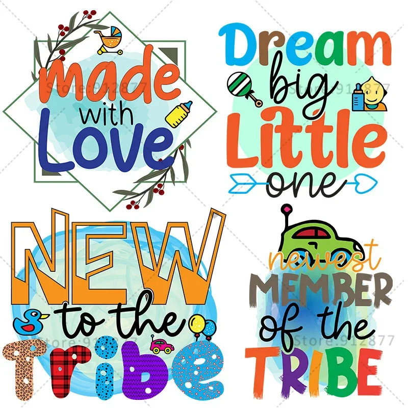 Jean Jacket Patches Baby Onboard Wild One Boys Pathces Dream Big Little One Cars New To The Tribe Daddy's Boy DIY free shipping