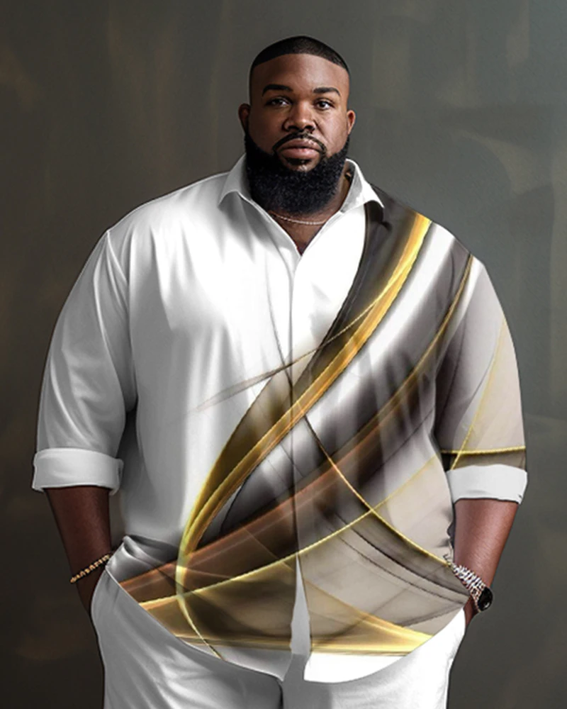 Biggmans Business Fashion Big And Tall Suit Shirt Top For Summer Men\'s Clothing Long sleeve Lapel Leisure Man Plus Size 9Xl