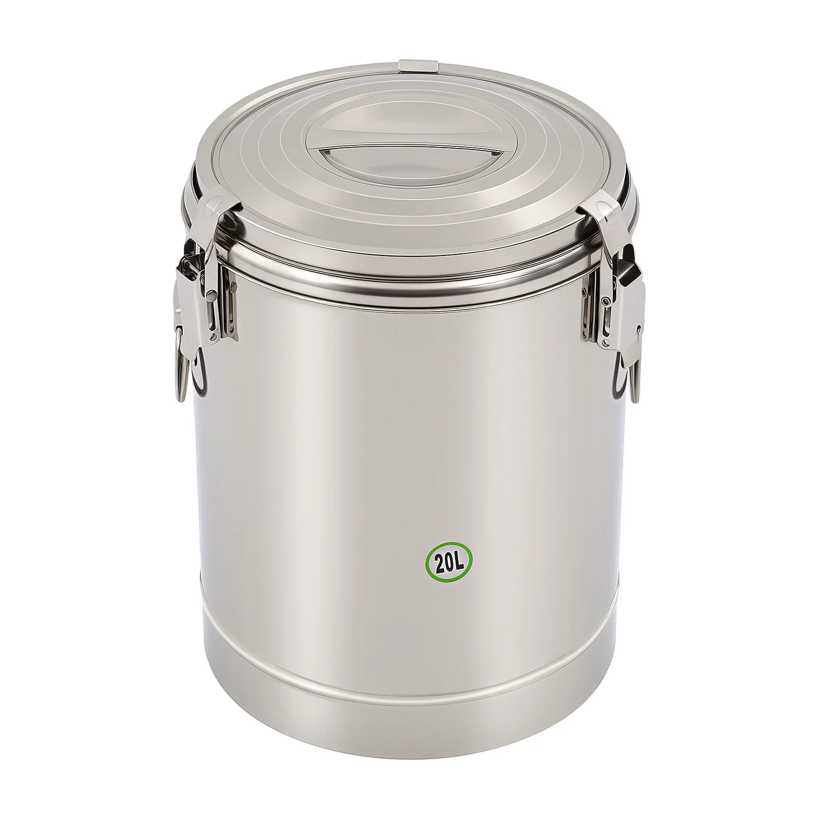 Conteneur alimentaire isotherme commercial, bouilloire à soupe en acier inoxydable de 20 L/5,28 Gal avec mousse PU et couvercle à 3 boucles, pour cafés, restaurants, banquets et événements de traiteur