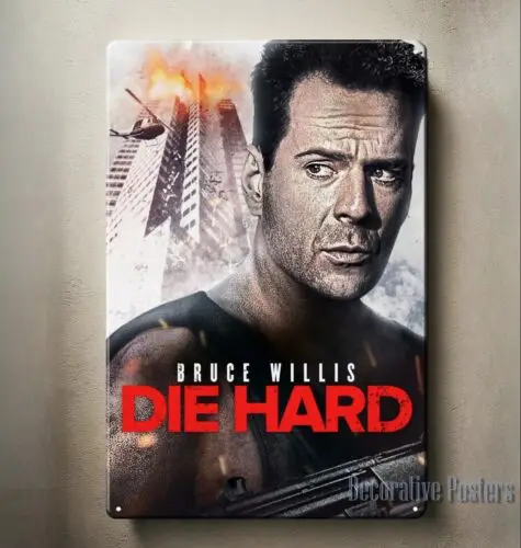 Металлический постер фильма Die Hard Bruce Willis — коллекционная жестяная вывеска — размер: дюйм — алюминий
