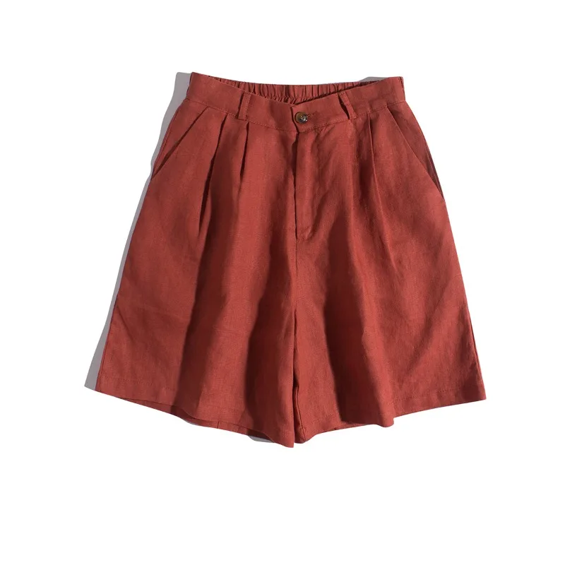 l simples linho orts solto perna larga casual cintura alta calças femininas artístico sle verão faion senhoras calças