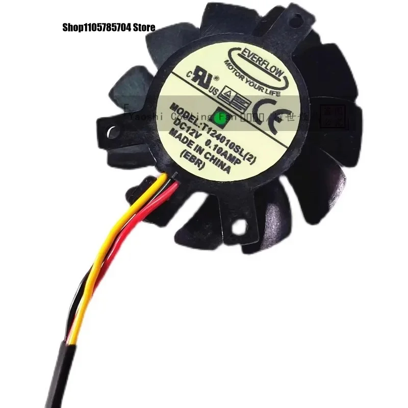 DL New CPU Fan for EVERFLOW T124010SL (2) Diameter 3.6cm Hole Spacing 3 * 3 * 2.3cm Motherboard Silent Cooling Fan