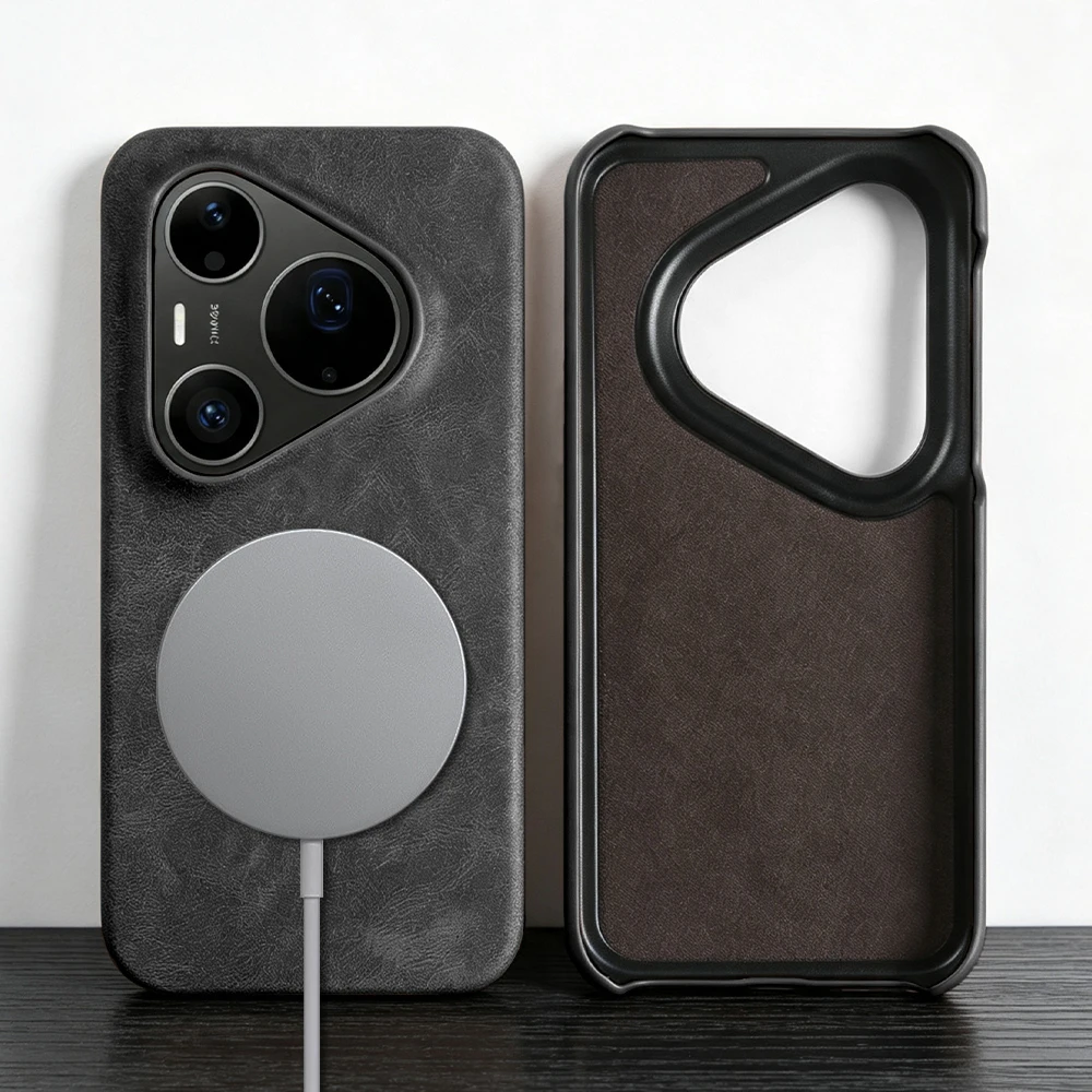 Magnetic Leather Phone Case For Huawei Pura 90 Pro Max 80 Ultra Mate 80 RS 50 60 70 Pro Funda Coque For Magsafe Case Back Cover