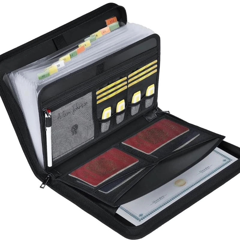 

2000℉ Fireproof Document Box Water Resistant File Storage Box Expanding Folder