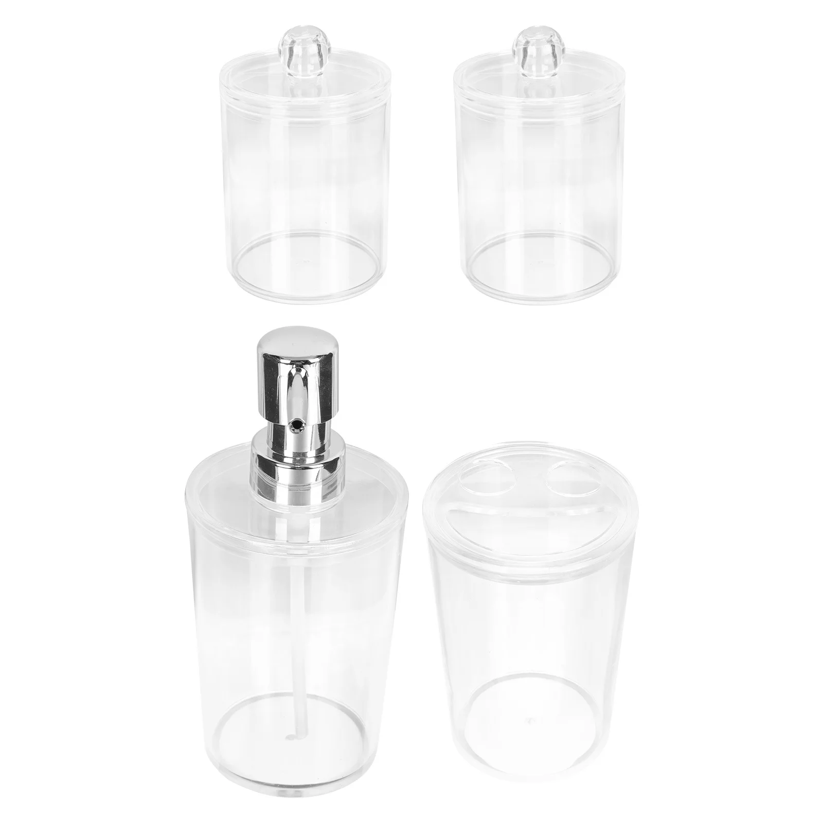 

1 set Bathroom 4 Piece Set Plastic Storage Cotton Swab Box Toothbrush Cup Kit For Home Washroom Organizers Accessories