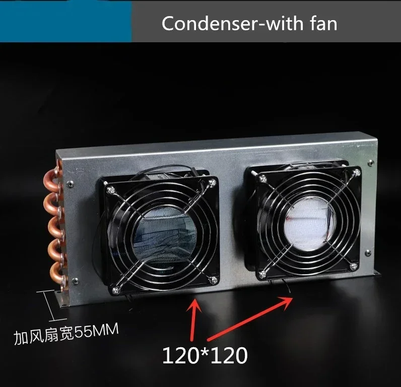 Refrigerator condenser radiator with fan Small air-cooled water-cooled general copper tube finned freezer heat sink