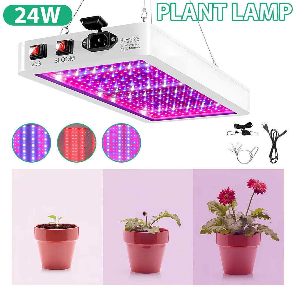 216 LED Plant Grow Light Full Spectrum Veg Bloom Lamp Indoor Plant Growing Light Greenhouse Garden EU Plug