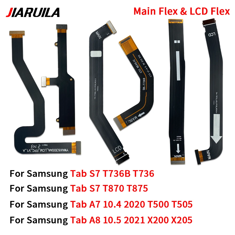 10Pcs LCD Display Connector Main Flex For Samsung Tab A7 10.4 2020  T500 T505 / A8 10.5 2021 X200 X205 / S7 T736 T738B T870 T875
