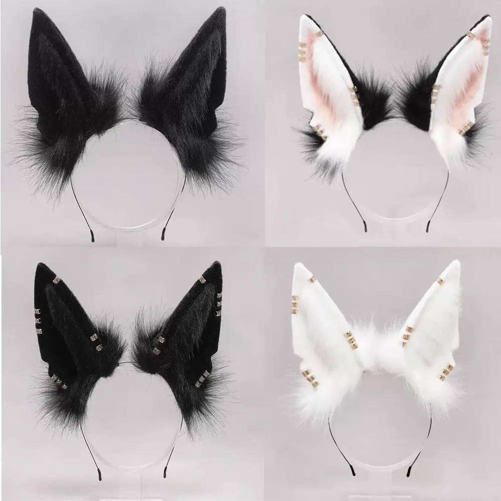 Christmas Women Animal Wolf Ears Headdress Plush Hairband Furry Lolita Headband Anime for Halloween Cosplay Accessories