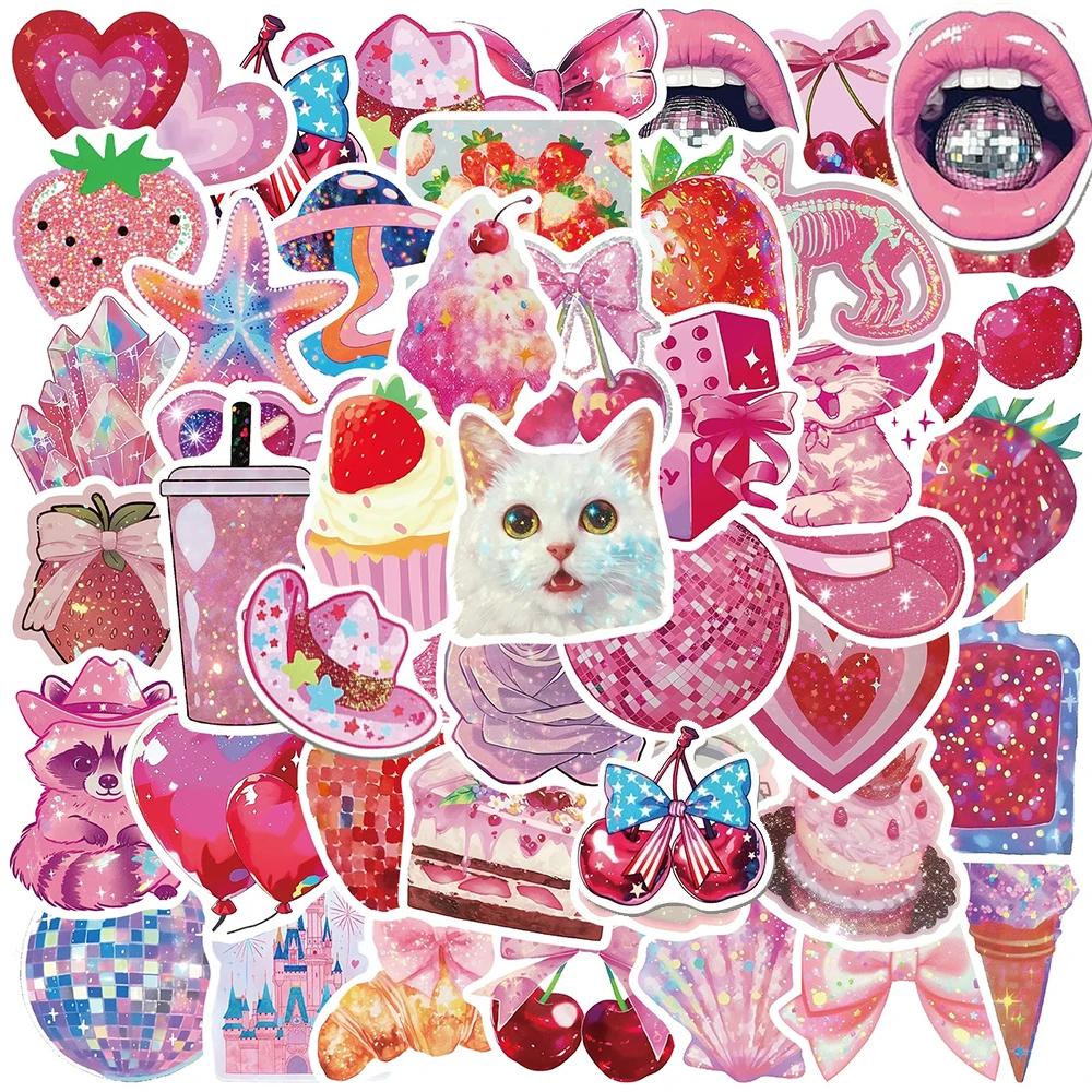 10/30/50 stücke Vintage Nette Rosa Mädchen Herz Aufkleber Cartoon Ins Stil Ästhetische Aufkleber DIY Scrapbooking Koffer Telefon Aufkleber spielzeug