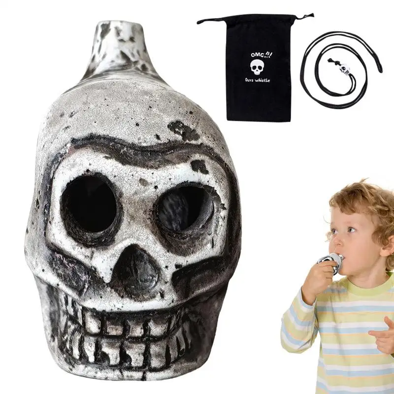 Authentic Aztec Whistle Spooky Human Skull Death Scream Loud Whistle High Decibels Authentic Human-like Screams outdoor Tool