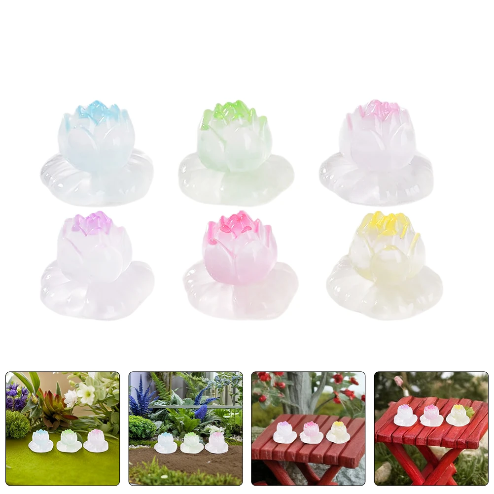 

12Pcs Tiny Glow in The Resin Ornaments Mini Resin Figures for Aquarium Garden Bonsai Decorative Accessories