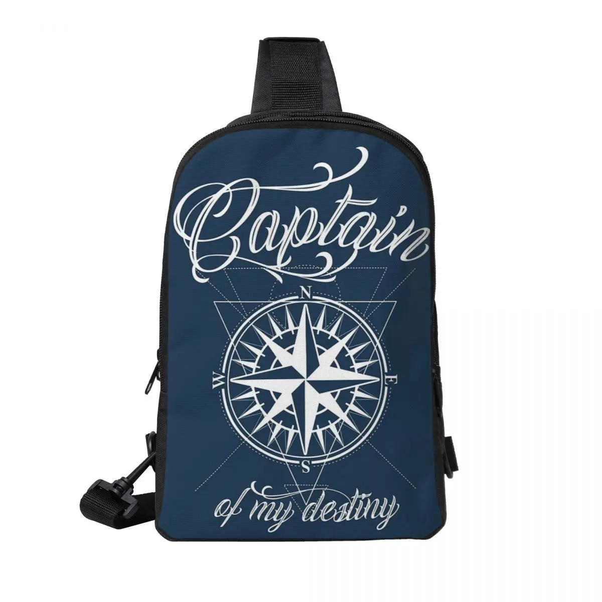 

Nautical Compass Captain Anchor Boat Chest Bag Men Sling Crossbody Backpack Chest Bag Traveling Hiking Daypack Shoulder Bag