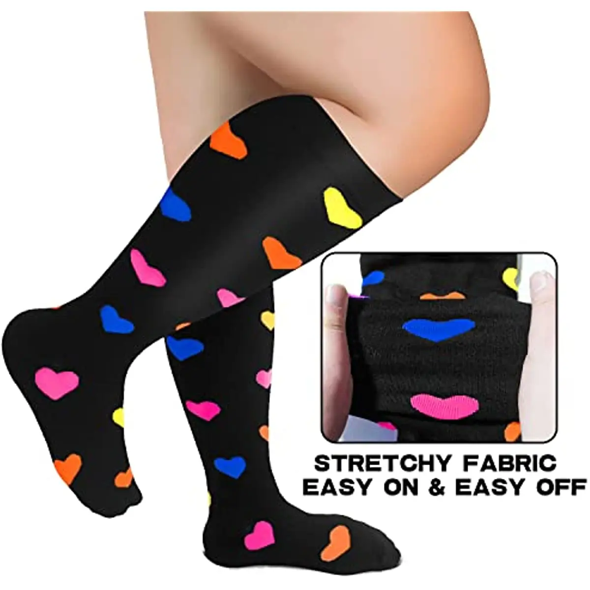 

Plus Size Compression Stocking Women Men Varicose Veins Knee High 30mmHg Travel Anti Fatigue Pain Relief Running Sportrs Socks