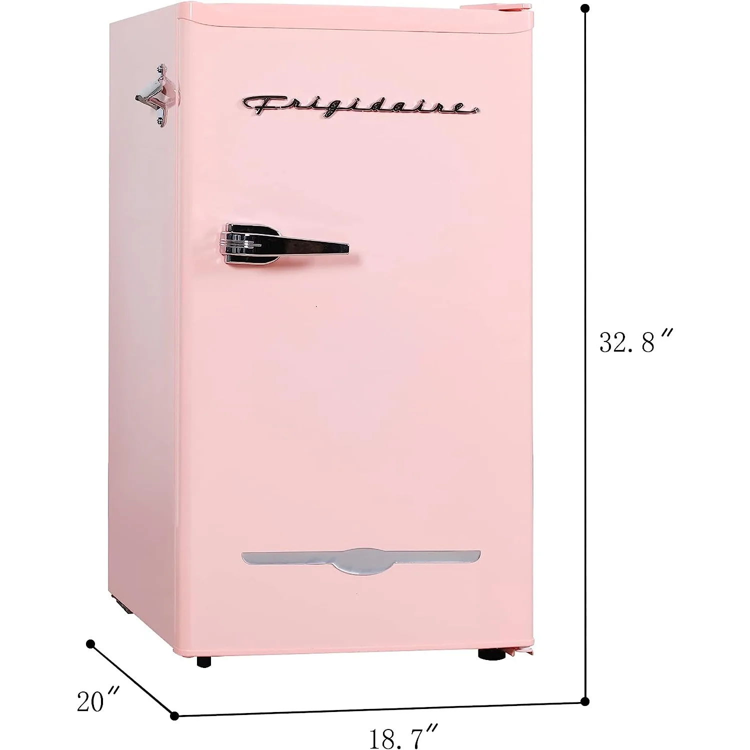 EFR376 Bar Retro, Frigorífico com Abridor de Garrafas Lateral, 3.2 Cu. ft, Pink Coral, EUA, Novo