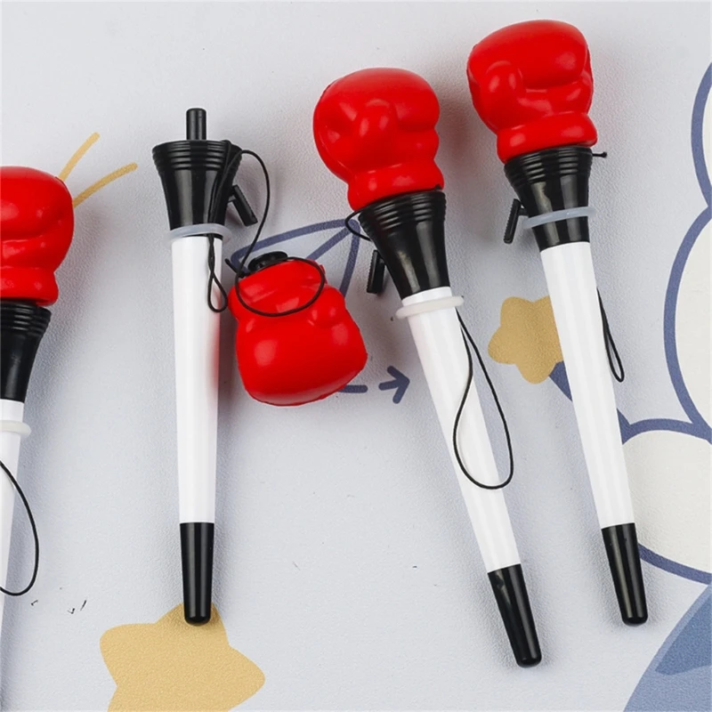 6 قطع قلم حبر جاف ناعم للكتابة، قلم زيت مضحك، قفازات ملاكمة، قلم حبر جاف، قلم قرطاسية، لوازم مكتبية مدرسية