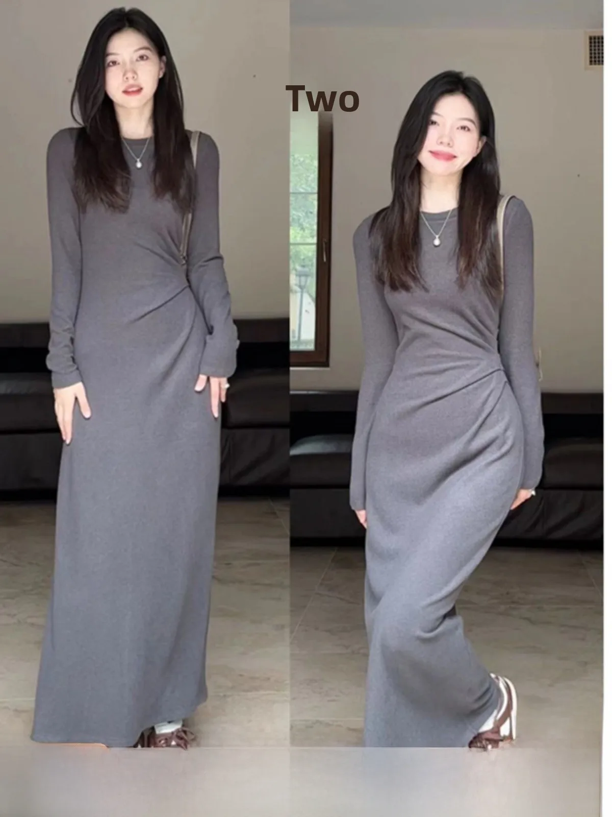 

Co99 Sweet And Spicy Sle Плиссированная талия Двусторонний бархатный чувственный базовый слой для похудения Весна Осень Длинный Dr Ele