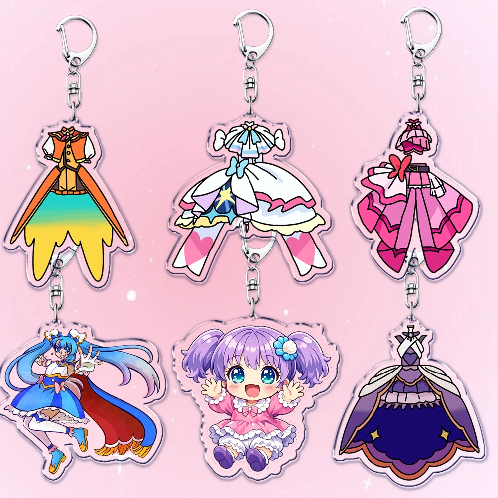 Sweet Anime Cure Hirogaru Sky Keychains Bag Charms Soaring Magical Hero Girl Keyings Jewelry Fans Friends Gifts