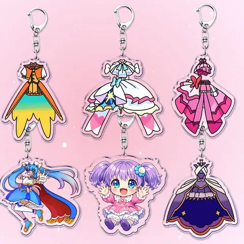 Sweet Anime Cure Hirogaru Sky Keychains Bag Charms Soaring Magical Hero Girl Keyings Jewelry Fans Friends Gifts
