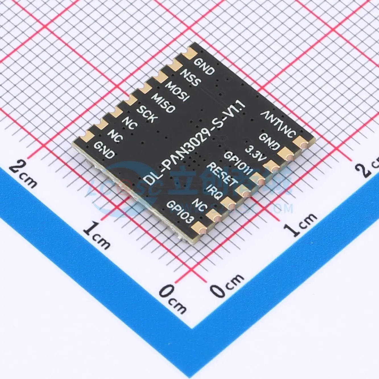 2pcs DL-PAN3029-S-433S SMD 17.1x16.1mm 433MHz 20dBm SPI RF Wireless Communication Module for Smart Home System
