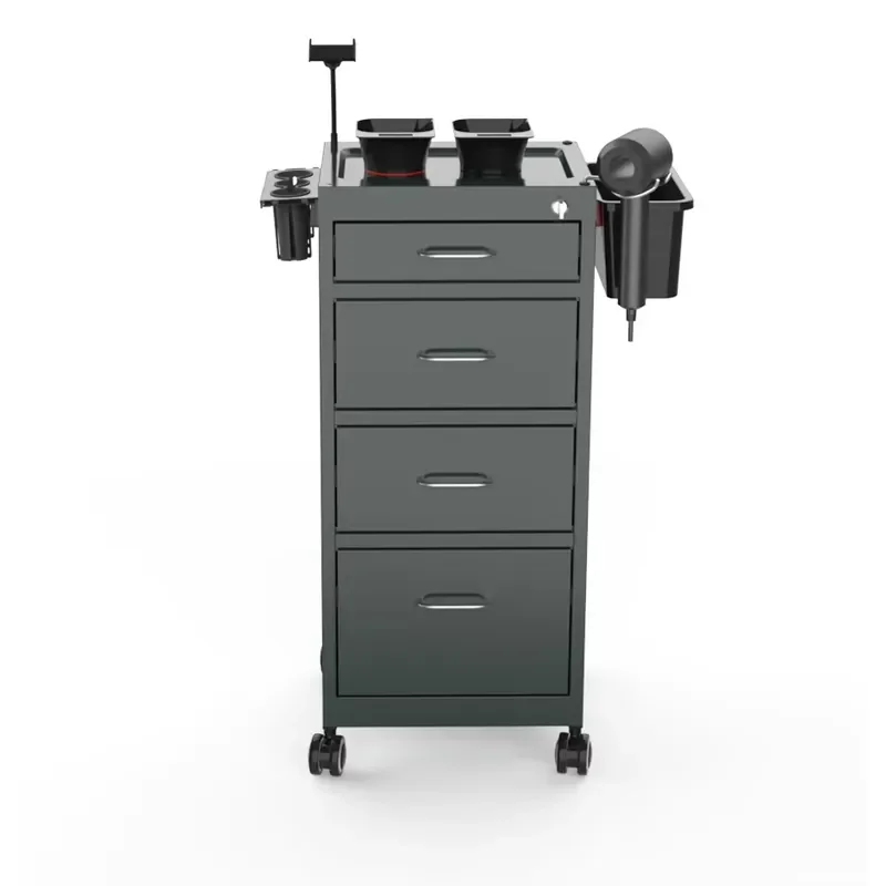 Multifunctional Metal Hairdressing Cabinet Modern Salon Trolley Special Floor Type Storage Rack for Hair Cutting Dyeing Tools