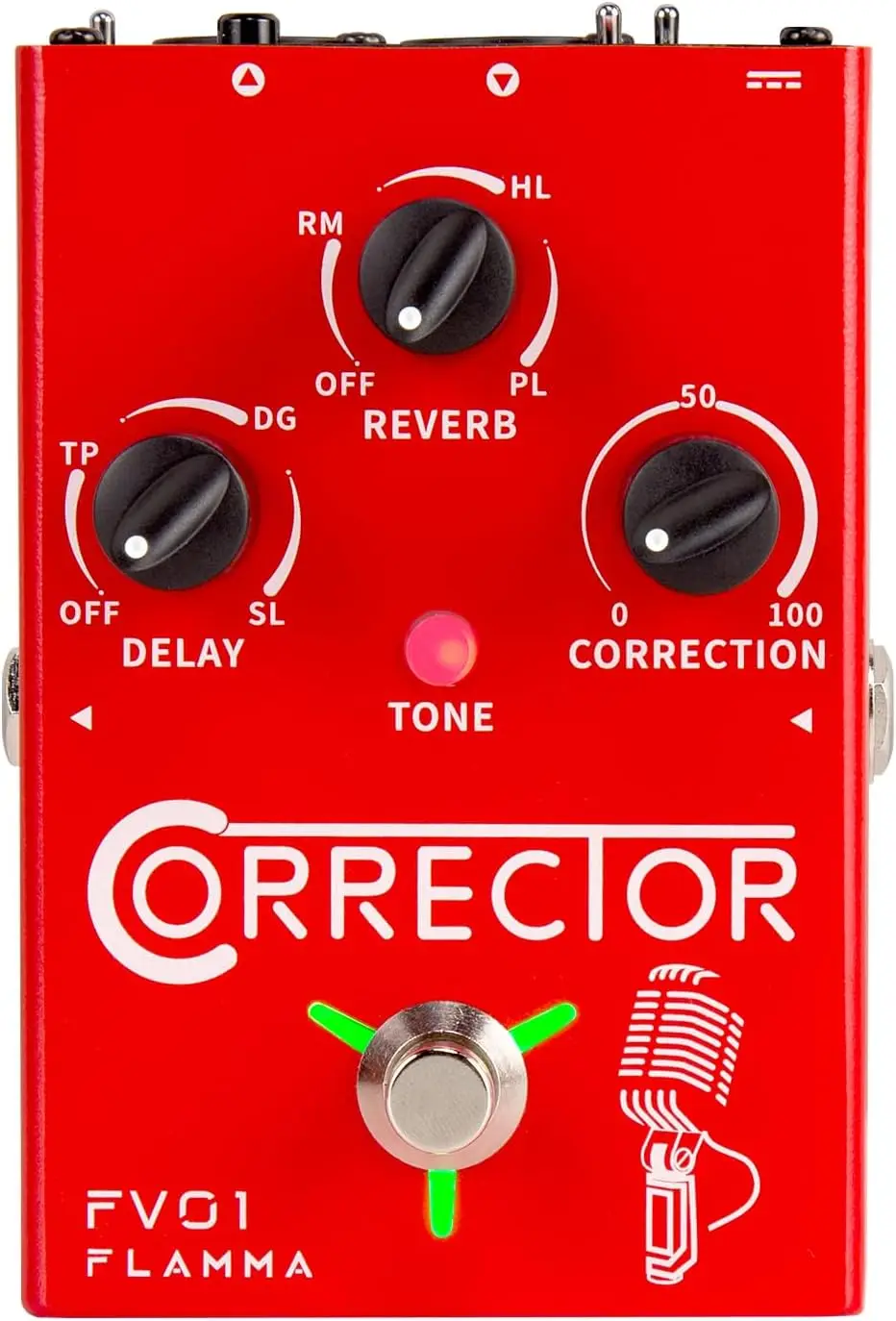 

FV01 Vocal Effects Processor Pitch Correction Voice Pedal Vocal Stompbox Microphone Amplifier for Singer Live Singing