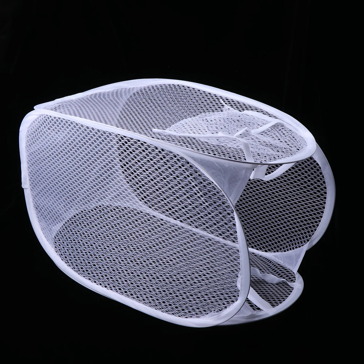 

2Pcs Folding Laundry Basket Clothes Storage White Foldable Breathable Mesh Bag for Home Laundry and Storage