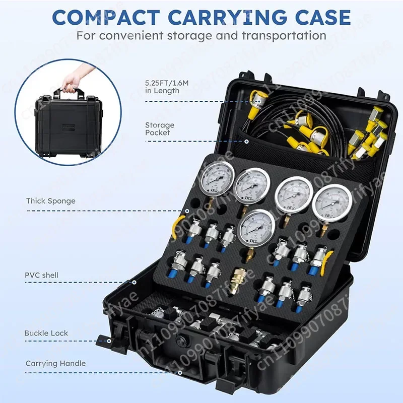 Excavator Construction Machinery Hydraulic Pump Pressure Gauge Excavator Hydraulic Pressure Gauge Boxed