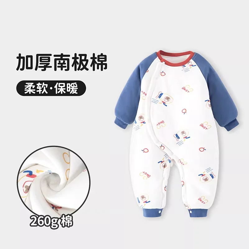 

Детский комбинезон 260 г, осенне-зимняя новая хлопковая одежда, домашний комбинезон, комбинезон с хлопковой подкладкой, детская одежда