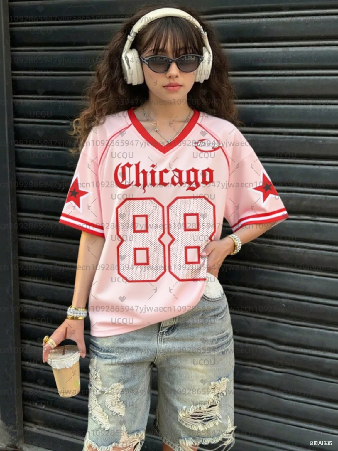 

Women's Chicago Letter NO.88 Print Round Neck Short Sleeve T-Shirt Summer Graphic Tee Jerseys Plus Size Men's Sport T-Shirt