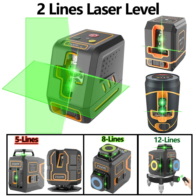 

2 Lines Laser Level Green/Red Beam Self Leveling Horizontal Vertical Cross-Line Meter with Pulsing Mode Powerful Laser Beam Line