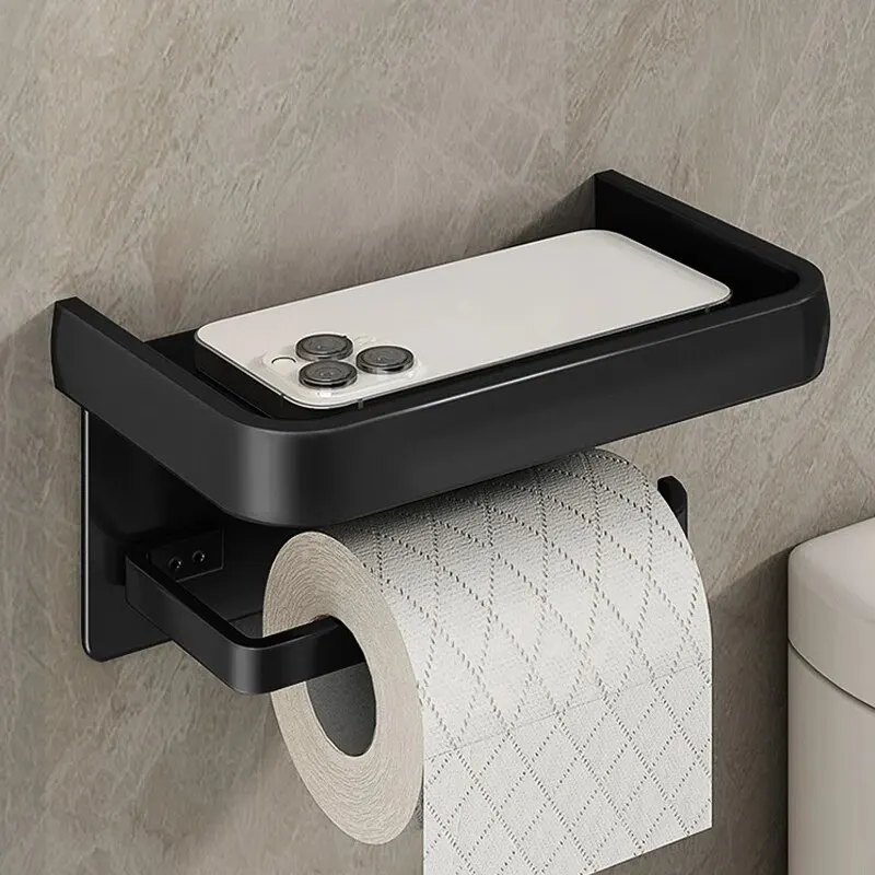 Aluminum Alloy Toilet Paper Holder Tissue Rack Bathroom Tissue Holder for Bathroom Storage Shelf Bathroom Accessories image 2