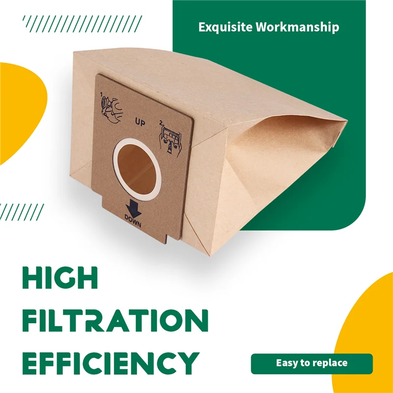 

AB47-10 Pcs Vacuum Cleaner Kraft Paper Dust Bags Dual Filter Dust Bag Fit For Z1480 ZW1200-211 ZC1120B ZC1120R ZC1120Y ZMO1510 Z