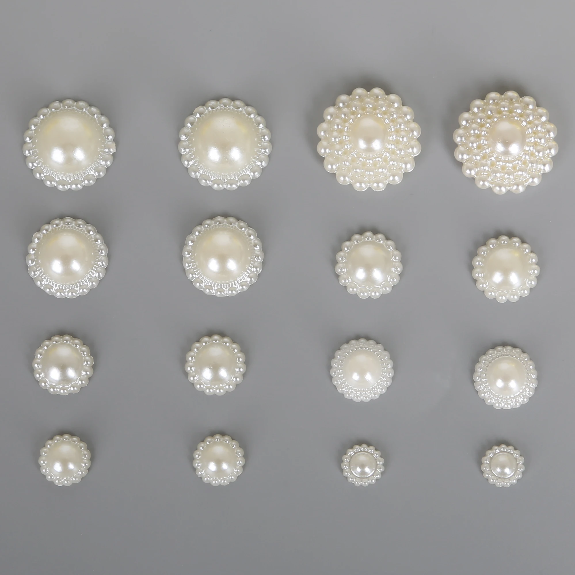 High Quality Multi-size Handcraft Ivory ABS Imitation Pearls Flower Beads for DIY Jewelry Craft Making