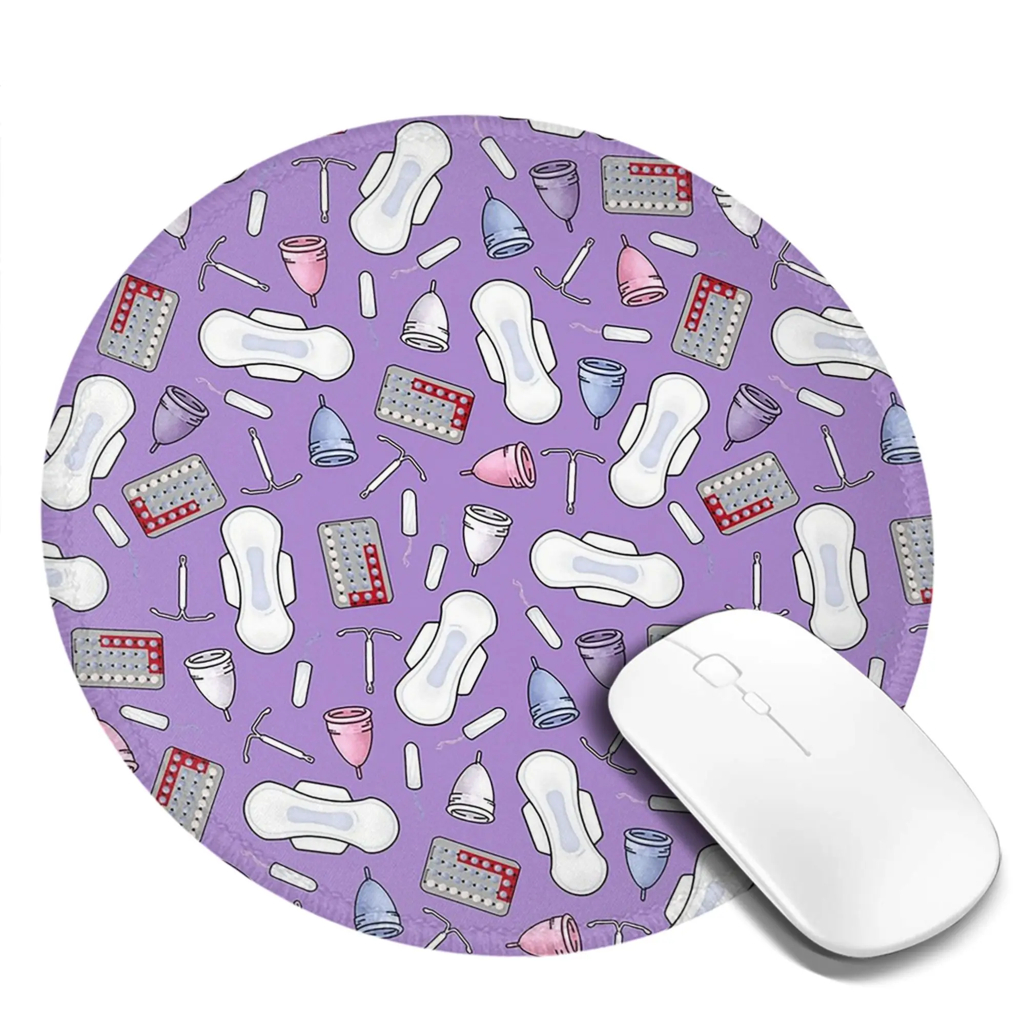 Period protection, PMS ready in Purple Mouse Pad Computer Keyboard Mouse Mat PC Laptop Desk Mat Office Accessories Table Mats