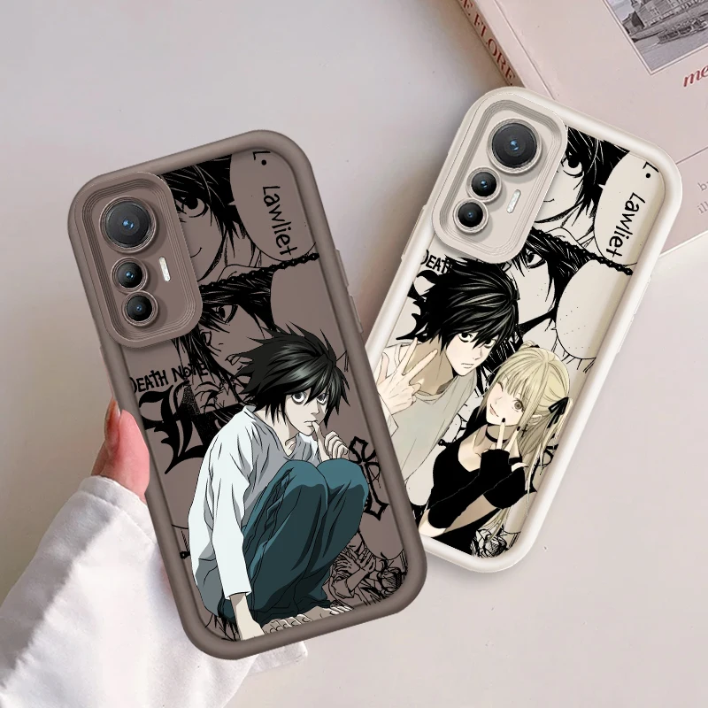 

D-Death N-Note Anime Cool For Xiaomi 12T 11 Lite Poco F5 F4 F3 F2 M3 Pro X5 X4 X3 GT 4G 5G Eye Ladder Cover Capa Fundas