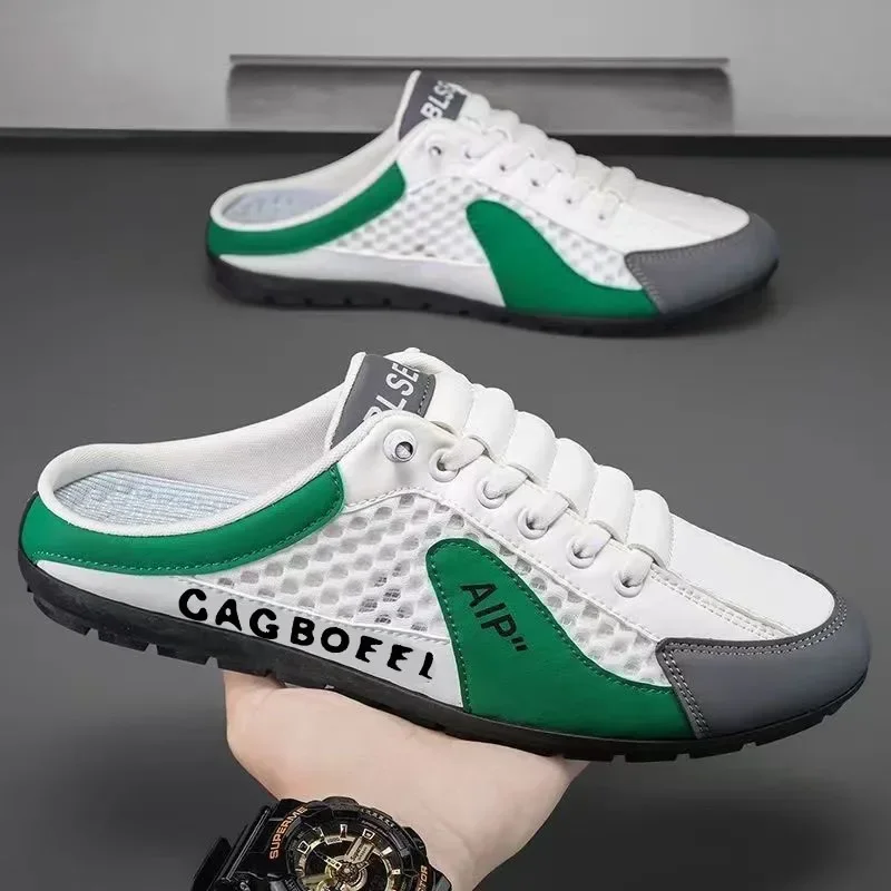 Verão masculino metade chinelos na moda novo sapato casual luz andando apartamentos para homens não deslizamento tênis venda quente homem sapatos zapatos hombre