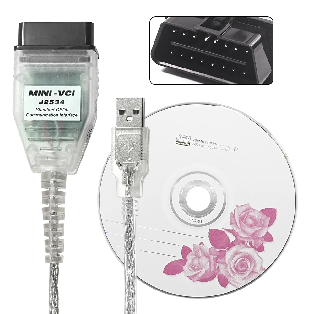 

1 шт. Mini Vci J2534 V18.00.008 TIS Techstream для Toyota OBD2 автомобильный диагностический кабель Minivci с FTDI FT232RL автоматический сканер инструмент