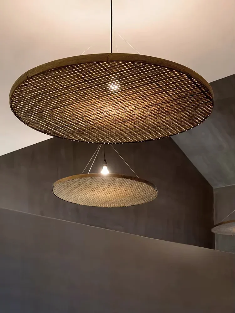 

Japanese Wabi Sabi Style Retro Bamboo Handmade Restaurant Pendant Light Nordic Lamp Hotel Banquet Hall Light Homestay Chandelier