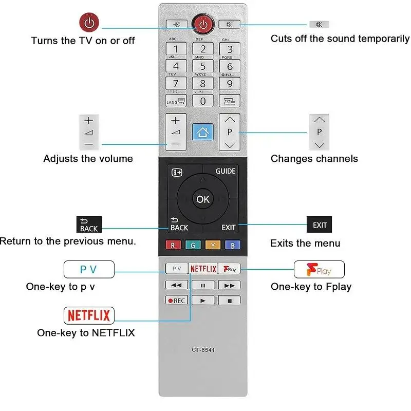وحدة واحدة عالمية عن بعد مع CT-8541 لتوتوشيبا 24/32/39/40/43/48/49L2863DB